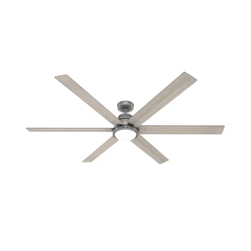 Hunter 72 inch Gravity Wi-Fi ENERGY STAR® Matte Silver Ceiling Fan with LED Light Kit