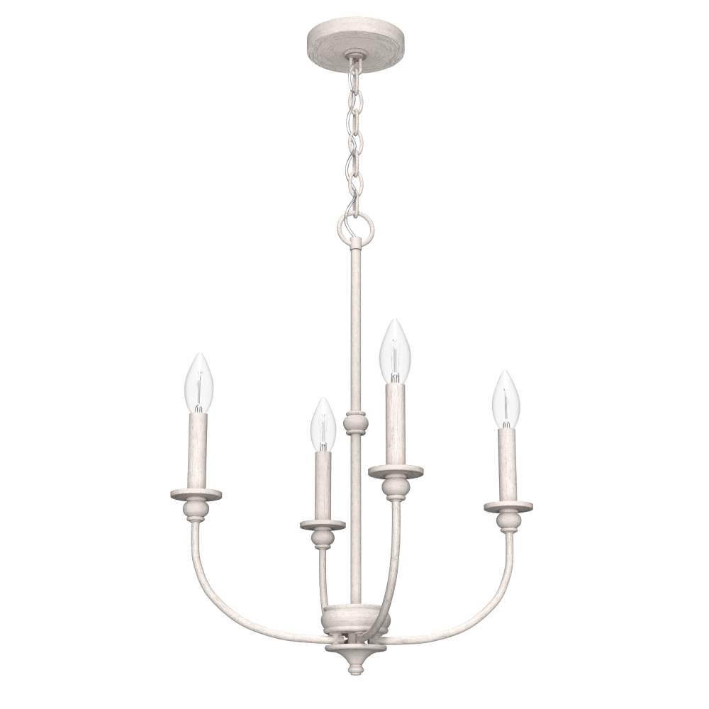 Hunter Southcrest Distressed White 4 Light Mini Chandelier Ceiling Light Fixture