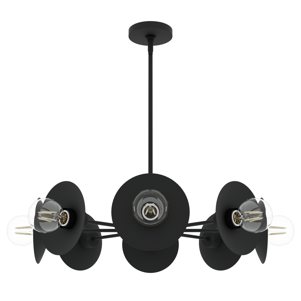 Hunter Fernando Matte Black 8 Light Medium Chandelier Ceiling Light Fixture