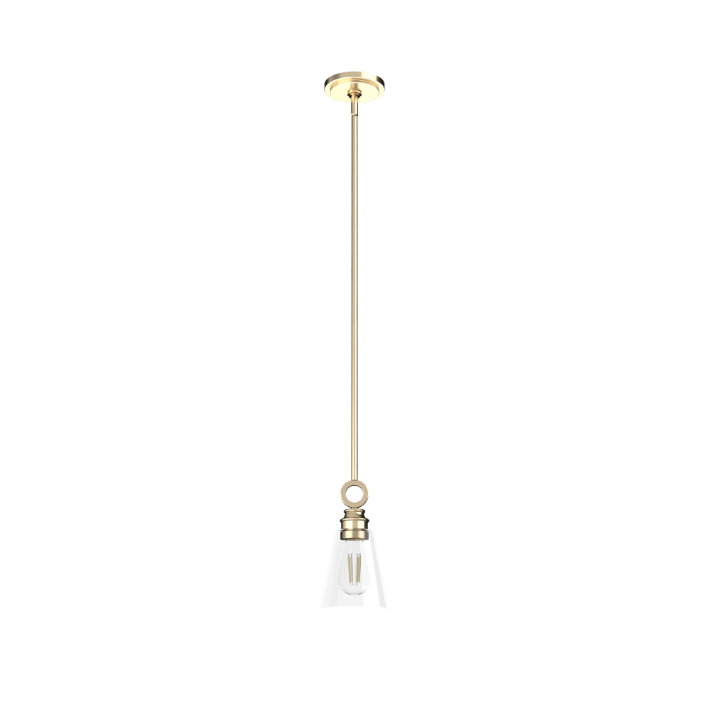 Hunter Klein Alturas Gold with Clear Glass 1 Light Pendant Ceiling Light Fixture