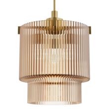 Hunter 13150 - Hunter Ontario Luxe Gold with Amber Glass 3 Light Pendant Ceiling Light Fixture