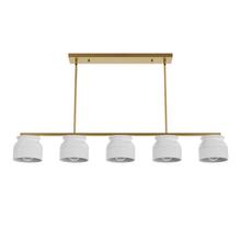 Hunter 13180 - Hunter Harlowe Luxe Gold with Cased White Glass 5 Light Chandelier Ceiling Light Fixture