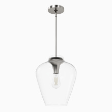 Hunter 49010 - Hunter Vidria Brushed Nickel with Clear Glass 1 Light Pendant Ceiling Light Fixture