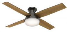 Hunter 59447 - Hunter 52 inch Dempsey Noble Bronze Low Profile Ceiling Fan with LED Light Kit and Handheld Remote