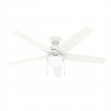 Hunter 52493 - Hunter 52 inch Bardot Fresh White Ceiling Fan with LED Light Kit and Pull Chain