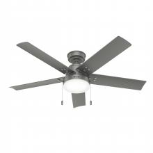 Hunter 51682 - Hunter 52 inch Sea Point Matte Silver WeatherMax Indoor / Outdoor Ceiling Fan with LED Light Kit