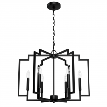 Hunter 45241 - Hunter Zoanne Matte Black 6 Light Medium Chandelier Ceiling Light Fixture