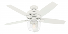 Hunter 50279 - Hunter 52 inch Bennett Matte White Ceiling Fan with LED Light Kit and Handheld Remote