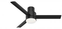 Hunter 51330 - Hunter 52 in Gilmour Matte Black Low Profile Damp Rated Ceiling Fan w/ LED LT Kit & Handheld Remote