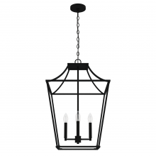 Hunter 19704 - Hunter Laurel Ridge Natural Black Iron 4 Light Large Pendant Ceiling Light Fixture