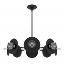 Hunter 13089 - Hunter Fernando Matte Black 8 Light Medium Chandelier Ceiling Light Fixture