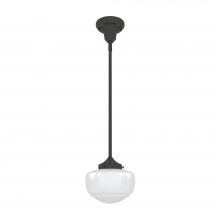 Hunter 19032 - Hunter Saddle Creek Noble Bronze with Cased White Glass 1 Light Pendant Ceiling Light Fixture