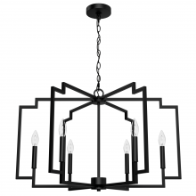 Hunter 45242 - Hunter Zoanne Matte Black 6 Light Large Chandelier Ceiling Light Fixture