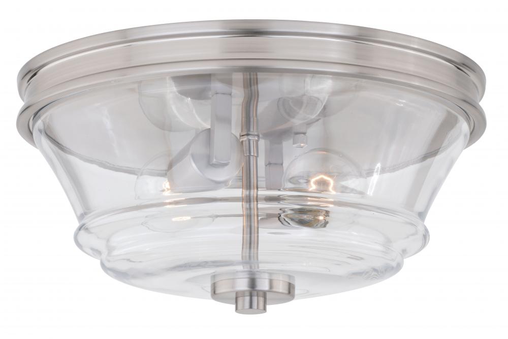 Toledo 13-in Flush Mount Ceiling Light Satin Nickel