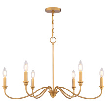 Vaxcel International H0318 - Annabelle 30-in. W 6 Light Chandelier Muted Brass
