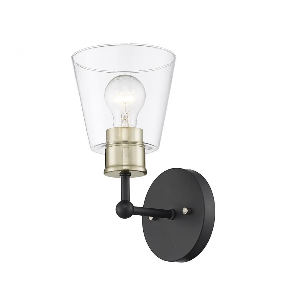 Cameron 1-Light Wall Sconce Matte Black Modern Gold