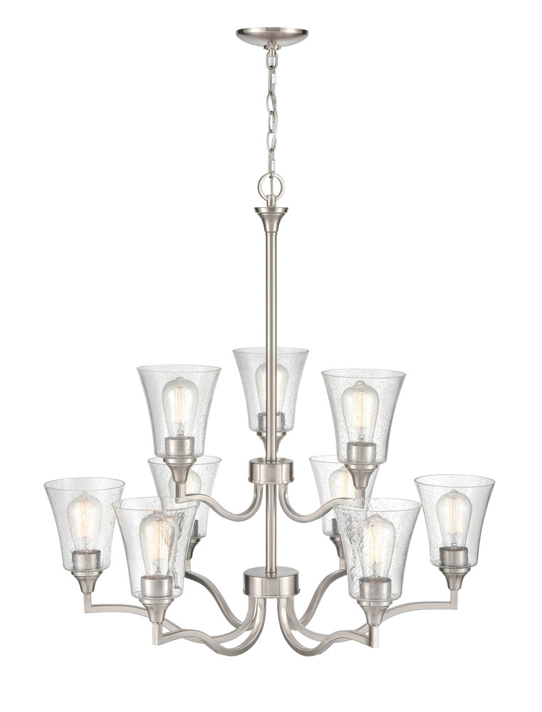 Caily 9-Light Chandelier Ceiling Light Brushed Nickel