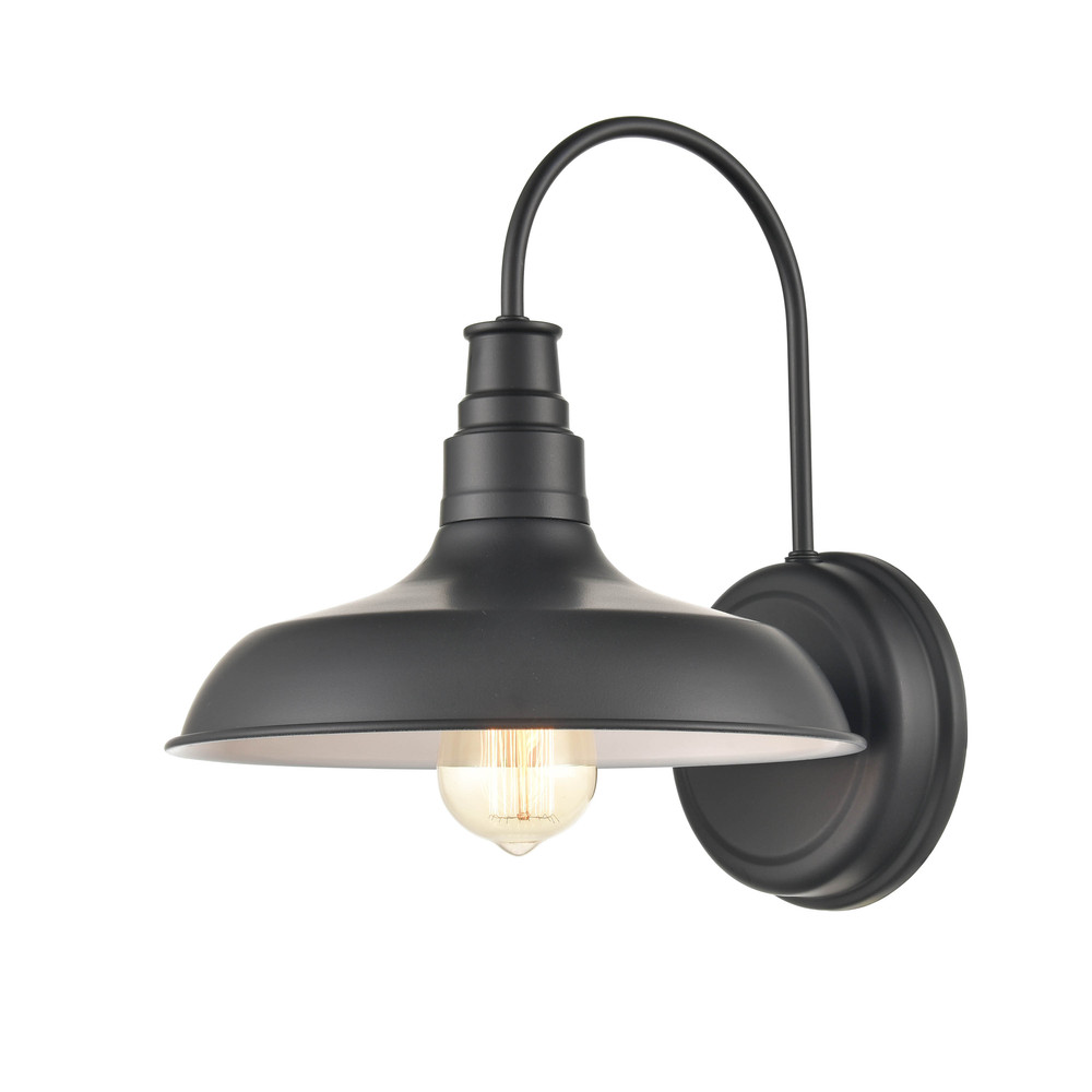 1-Light Outdoor Wall Sconce Powder Coated Black