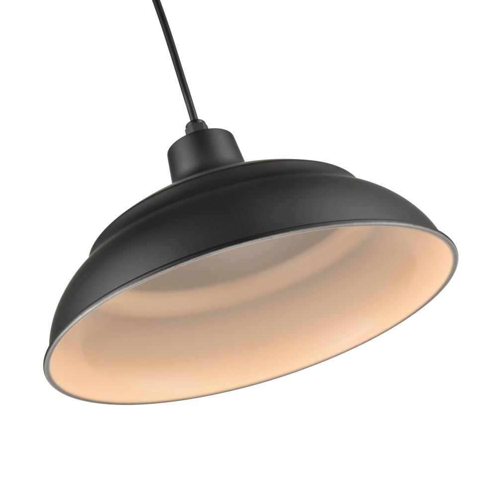 R Series 1-Light Cord Hung Warehouse Satin Black