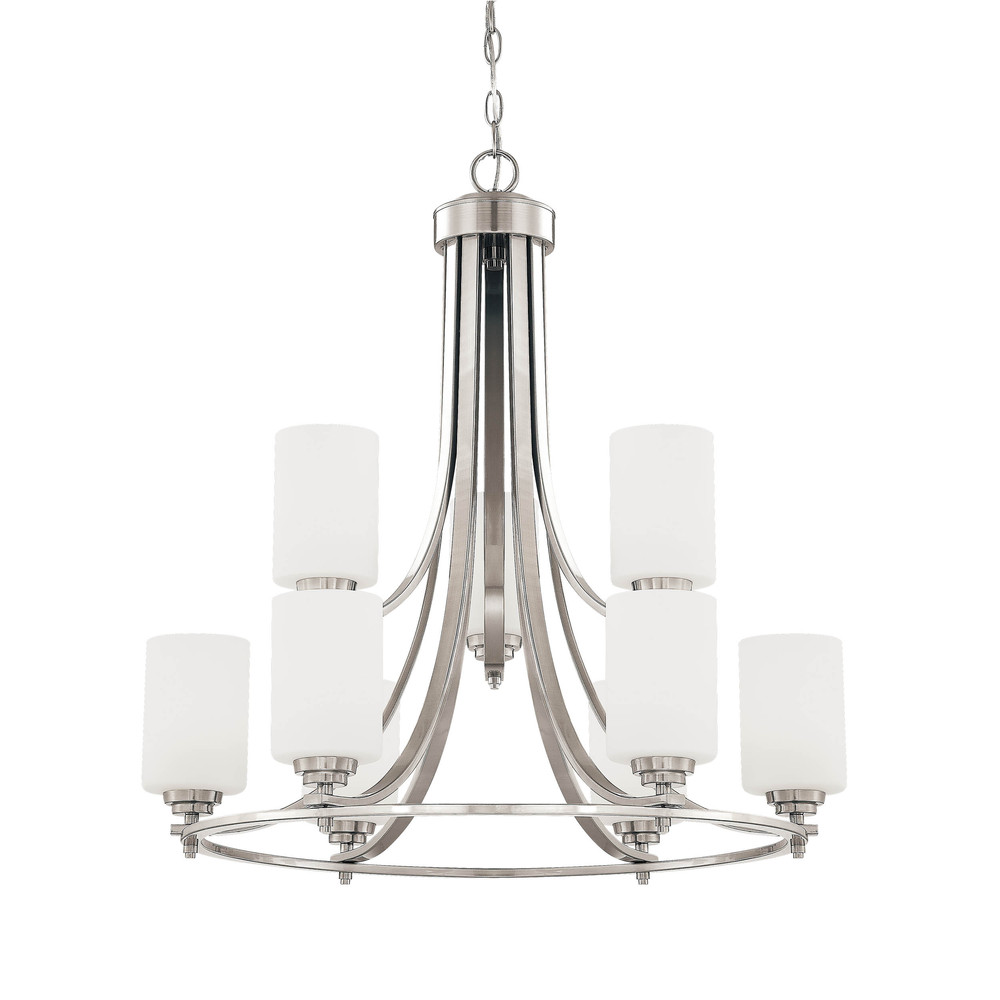 Bristo 9-Light Chandelier Ceiling Light Satin Nickel