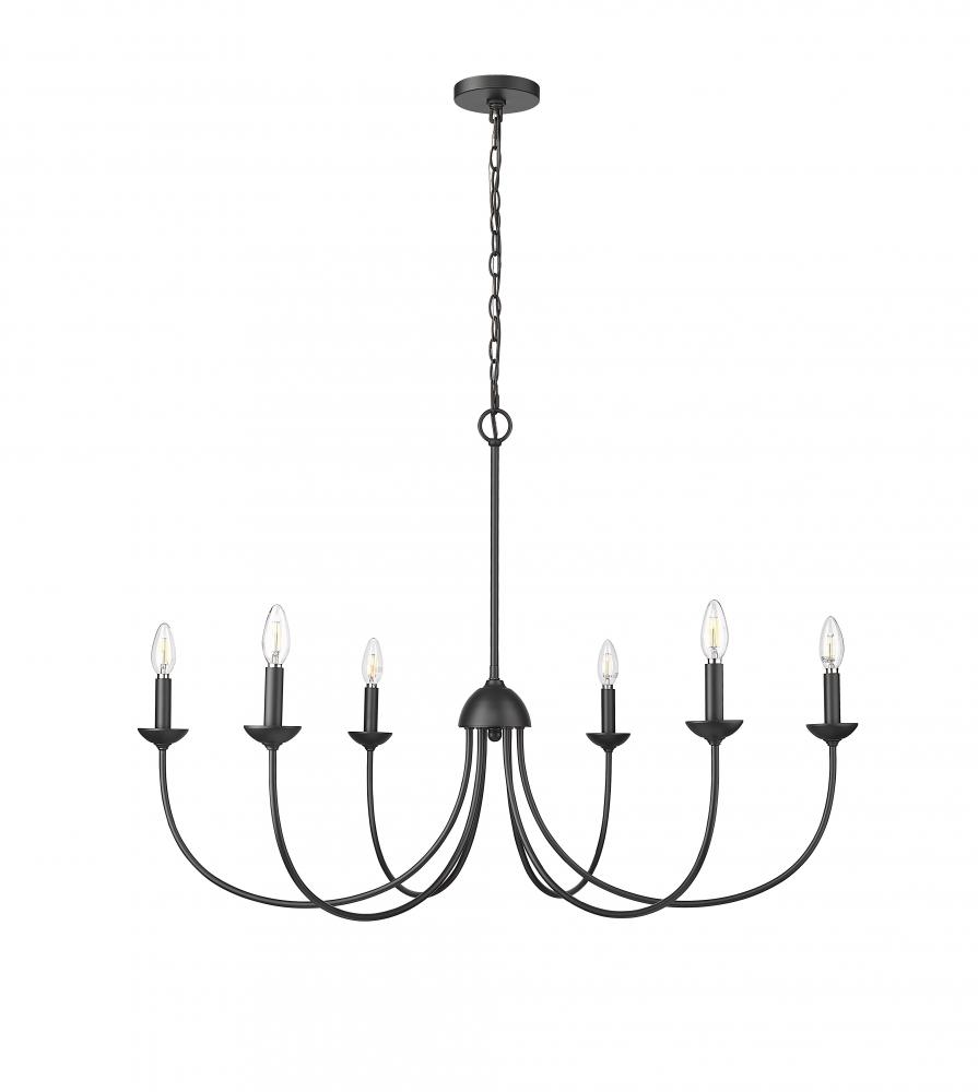 Huxley 6-Light Chandelier Ceiling Light Matte Black