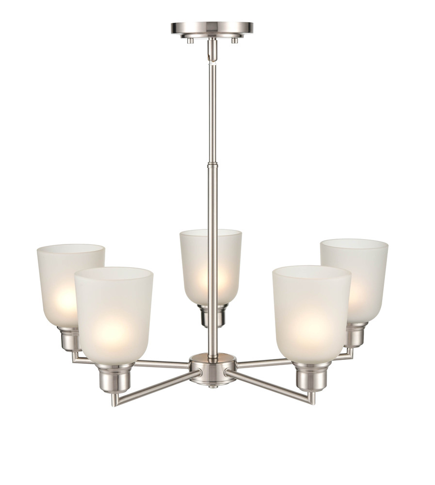 Amberle 5-Light Chandelier Ceiling Light Brushed Nickel