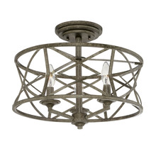 Millennium 2173-AS - Lakewood 3-Light Semi-Flush Ceiling Mount Antique Silver