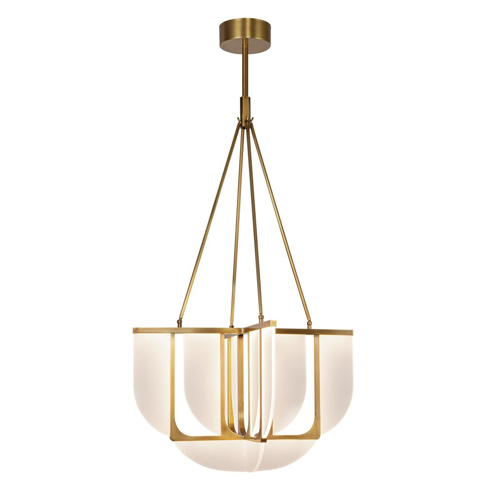 Anders 30-in Vintage Brass LED Chandeliers