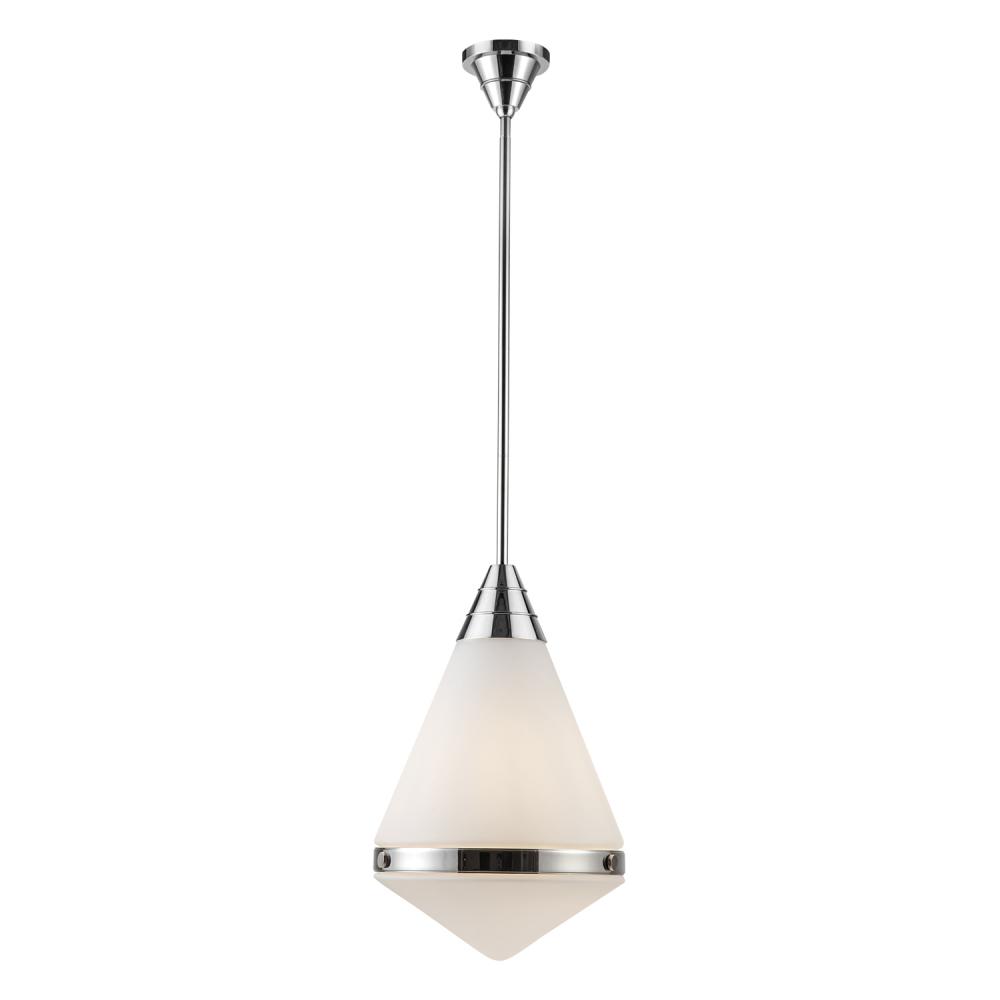 Willard 22-in Polished Nickel/Opal Matte Glass 1 Light Pendant