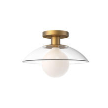 Alora Lighting SF517112AGCL - Francesca 12-in Aged Gold/Clear Glass 1 Light Semi Flush Mount