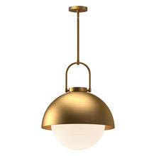 Alora Lighting PD507216AGOP - Harper 16-in Aged Gold/Opal Matte Glass 1 Light Pendant