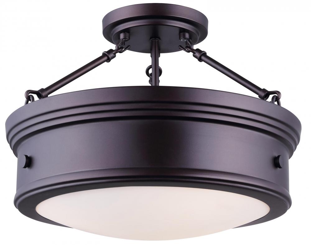 Boku 3 Light Semi Flush, Bronze Finish