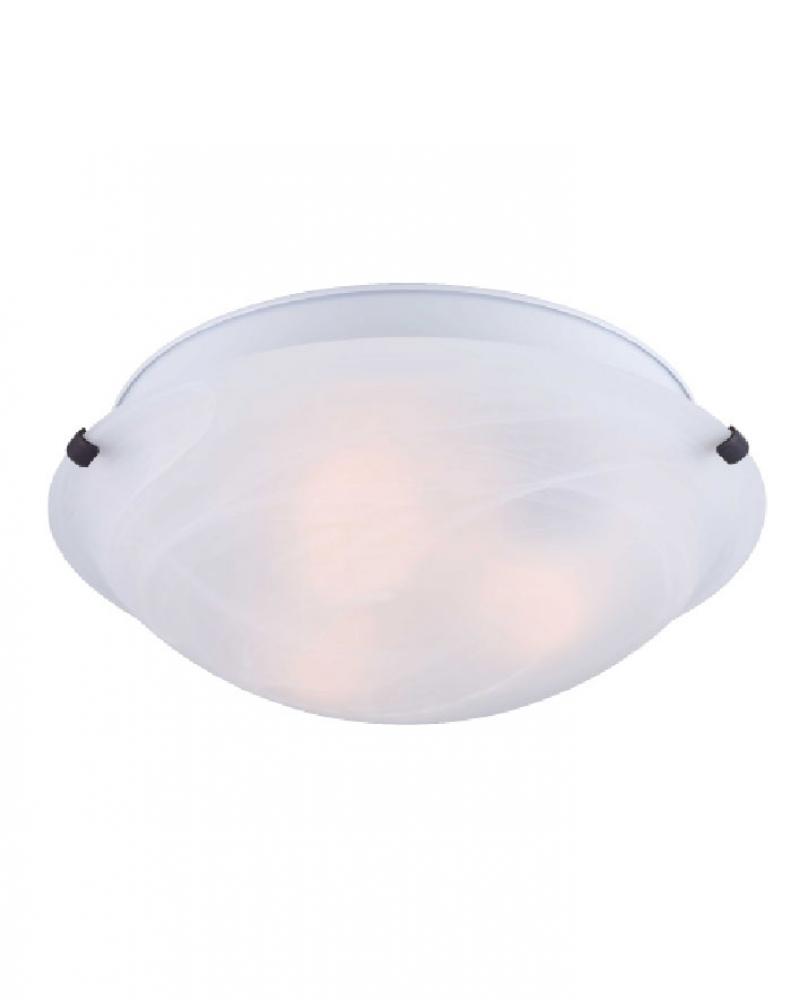 Fmount, Spec. IFM1616BK-O, 3 Lts Flushmount, Flat Opal Glass, 60W Type A, 16 IN x 5 IN