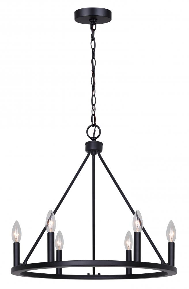 MARA, ICH2033B06BK26, MBK Color, 6 Lt 26" Chain Chandelier, 60W Type C, 26" W x 21.75" H