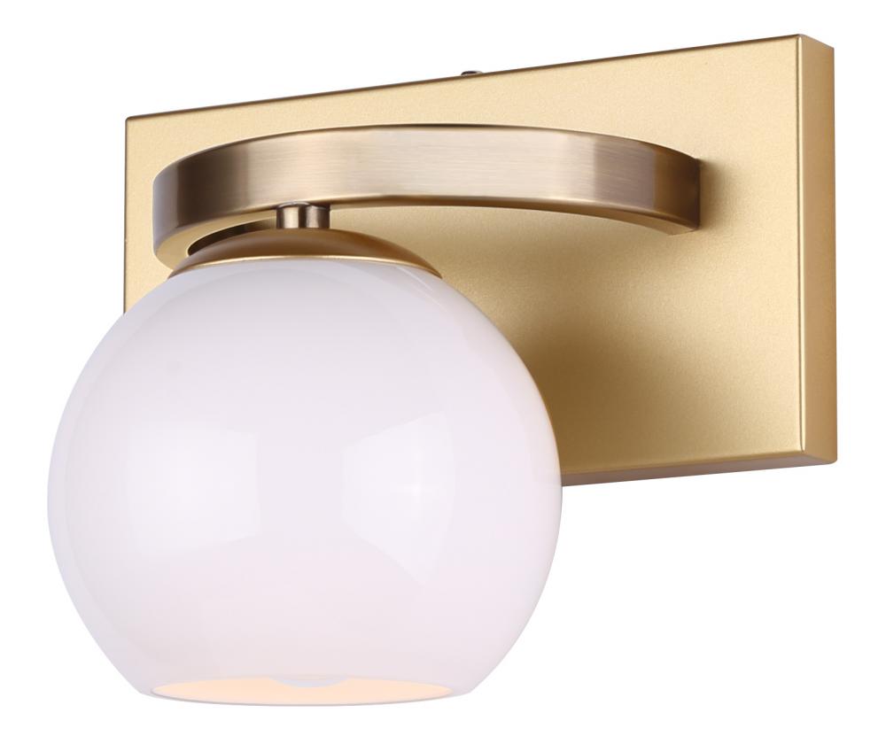 MONROE 6.25 in. 1 Light Gold Sconce with Opal Glass Shade