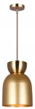 Canarm IPL2102B01GDP - AUREA 60-Watt 1 Light Gold Mid Century Modern Pendant with Gold Metal Shade