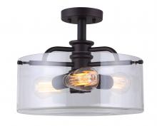 Canarm ISF679A03ORB - Albany 3 Light Semi Flush, Bronze Finish