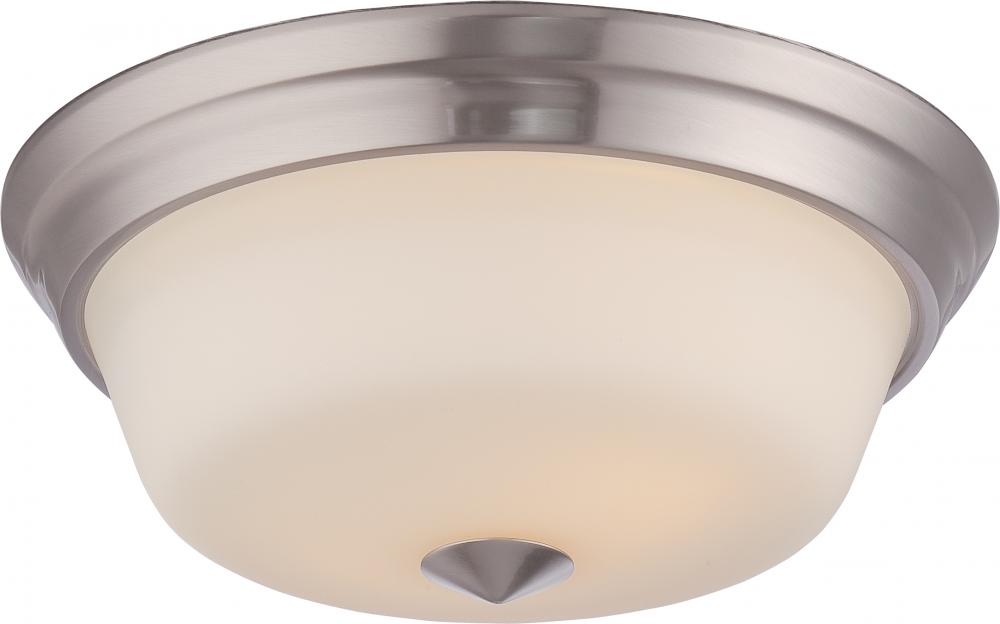 Calvin - 2 Light Flush Fixture with Satin White Glass - LED Omni Included