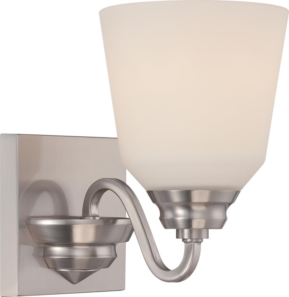 Calvin - 1 Light Vanity Fixture with Satin White Glass - LED Omni Included