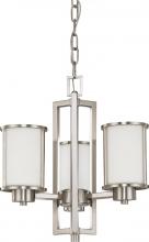 Nuvo 60/2851 - Odeon; 3 Light; (convertible up/down) Chandelier with Satin White Glass; Brushed Nickel Finish
