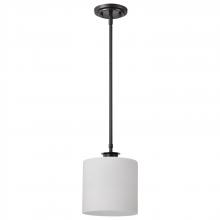 Nuvo 60/8036 - Warren; 8 Inch Pendant; Gun Metal with Satin White Glass