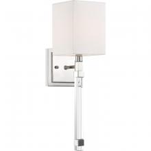 Nuvo 60/6682 - Thompson - 1 Light Wall Sconce - with White Linen Shade - Polished Nickel Finish