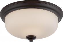 Nuvo 62/393 - Kirk - 2 Light Flush Fixture with Etched Opal Glass - LED Omni Included