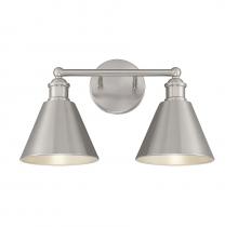 Savoy House Meridian M80063BN - 2-Light Bathroom Vanity Light in Brushed Nickel